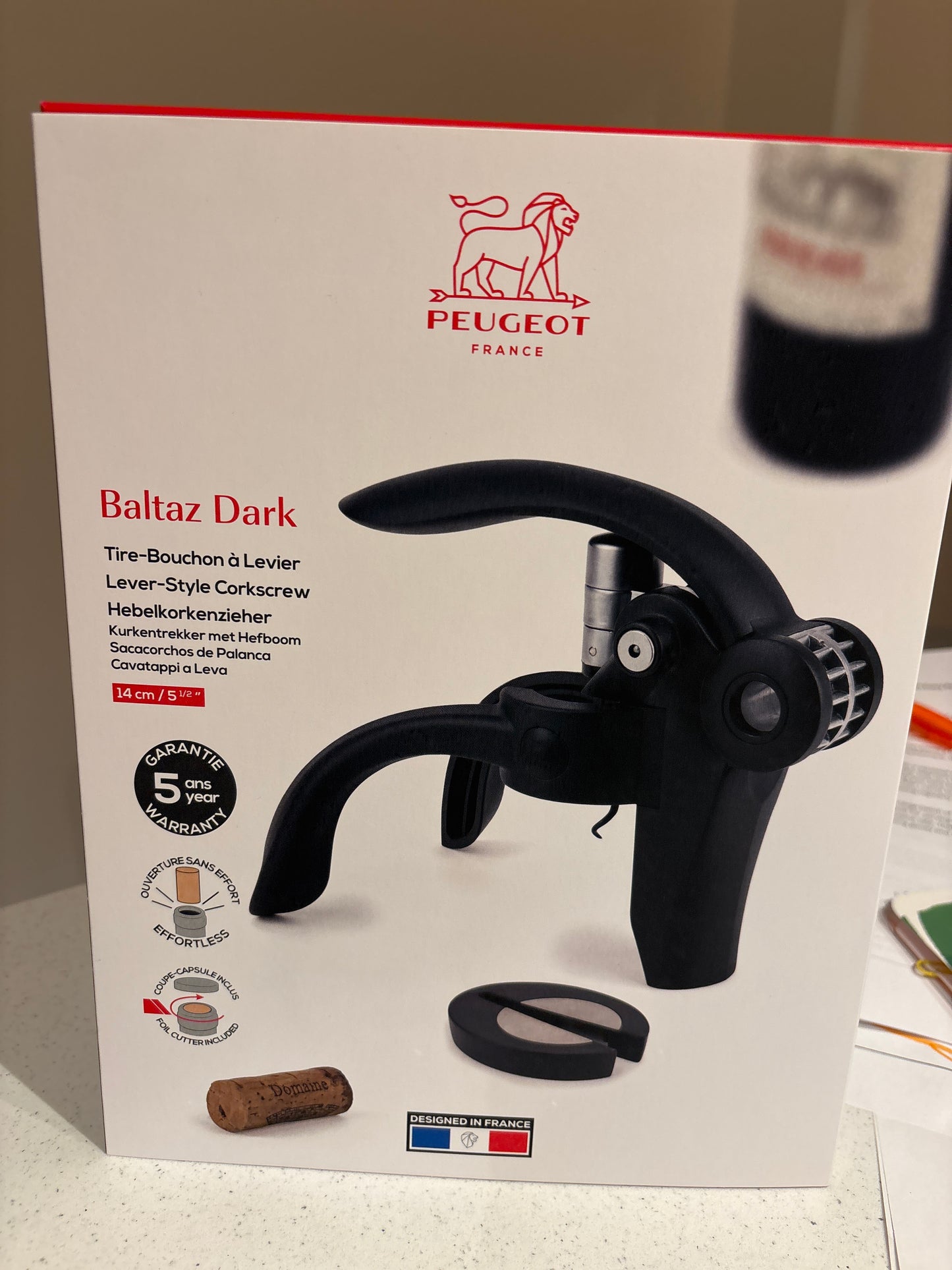 Peugeot Baltaz Dark Lever-Style Corkscrew