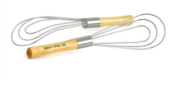 BEST 14-inch Flat Roux Whip - WOODEN HANDLE