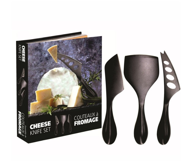 Danesco Cheese Knife Set - Black - 3 pieces