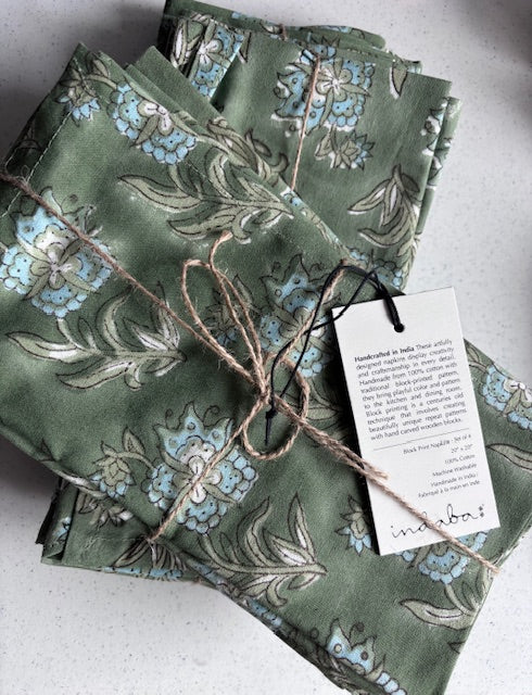 Indaba - ELOWEN - Block Print Napkins - SET of 4