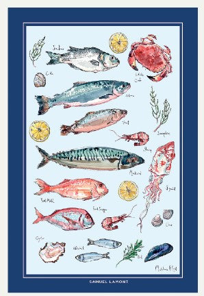 Samuel Lamont Tea Towel - Seafood