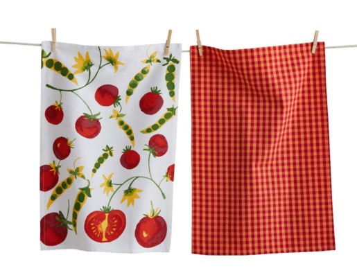 TAG - Kitchen Towel - Tomatoes and Peas- SET OF 2