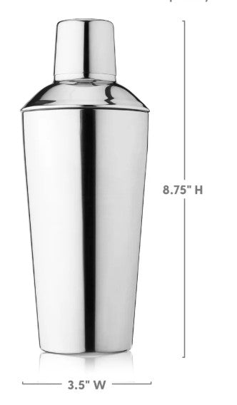 True Brands - Stainless Steel Cocktail Shaker - Retro