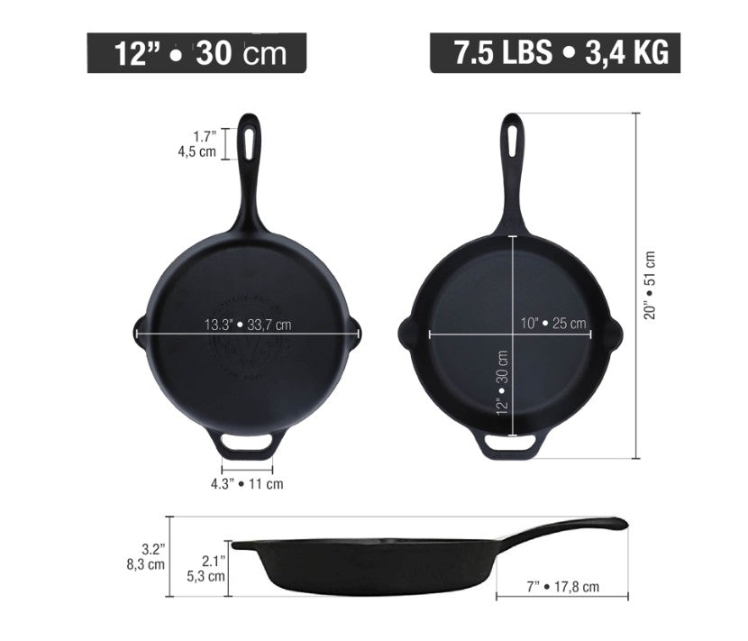 VICTORIA Cast Iron - 12” Skillet