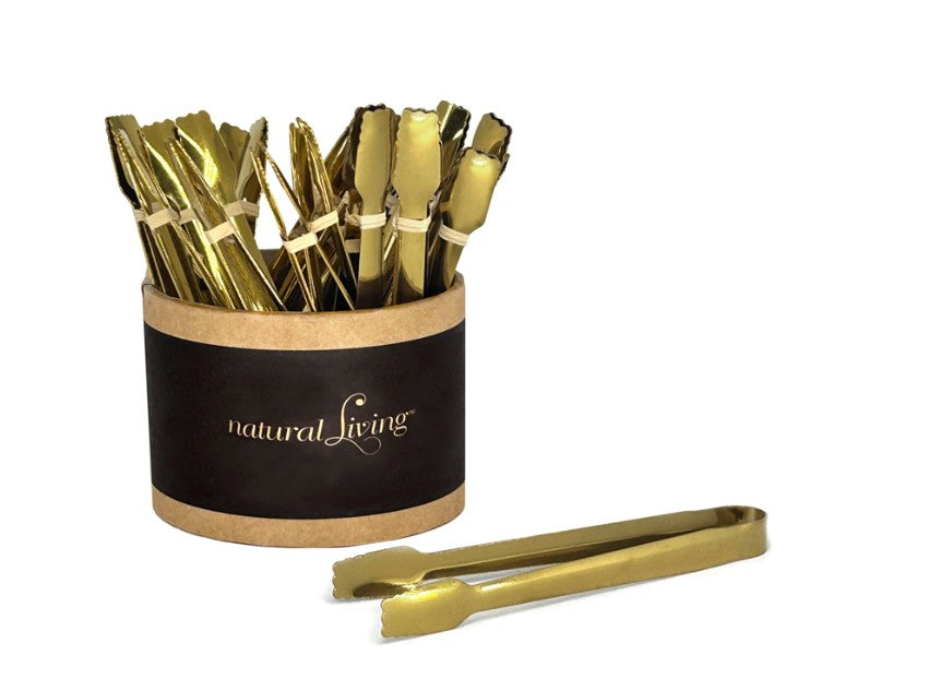 NATURAL LIVING - Small Tongs - GOLD