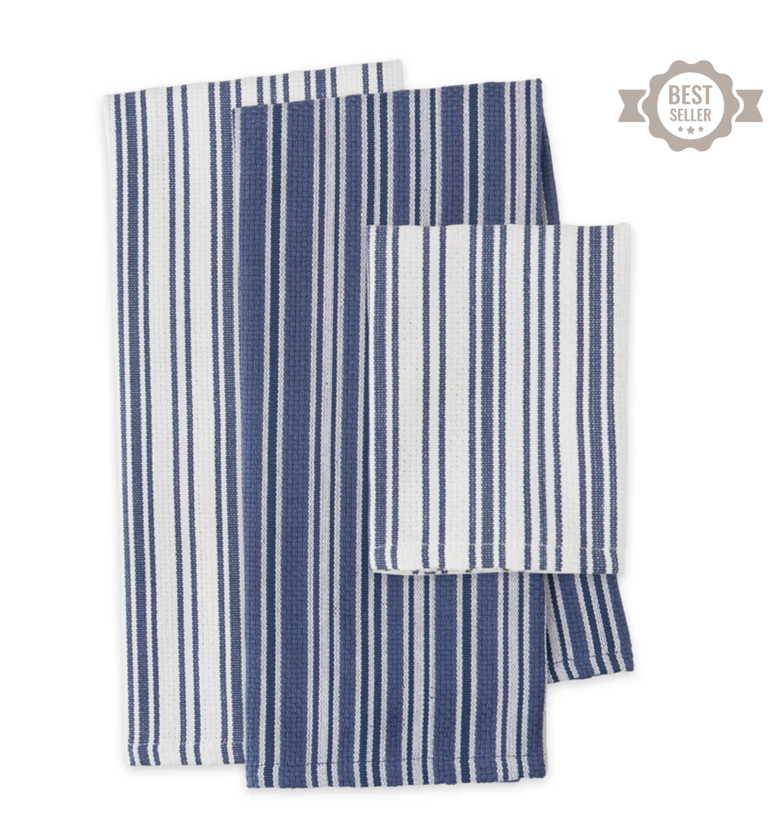 Classic Stripe - Heavyweight Kitchen Towel - Set of 3 - Blue