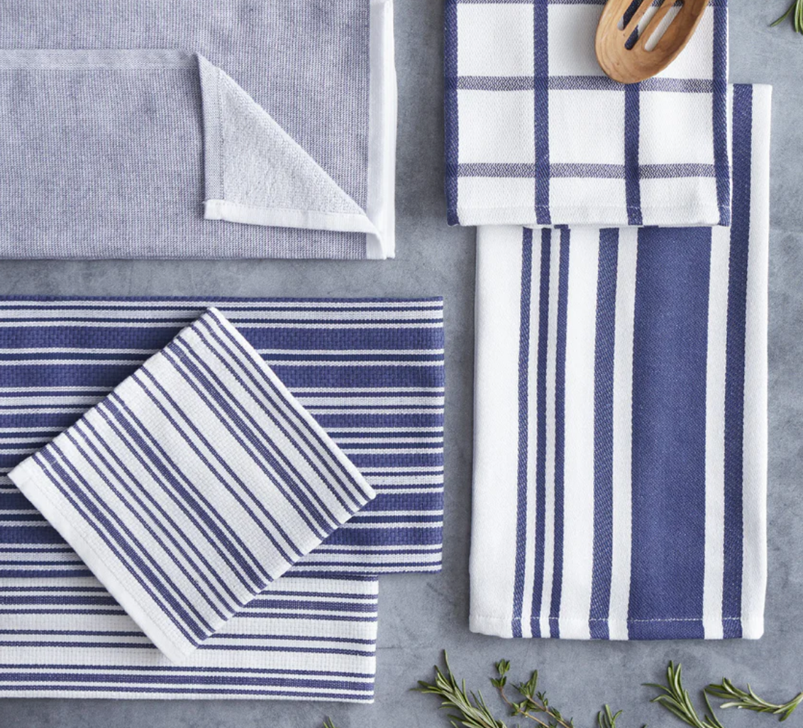 Classic Stripe - Heavyweight Kitchen Towel - Set of 3 - Blue