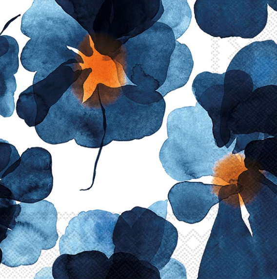 Marimekko Cocktail Napkin - Blue Flower