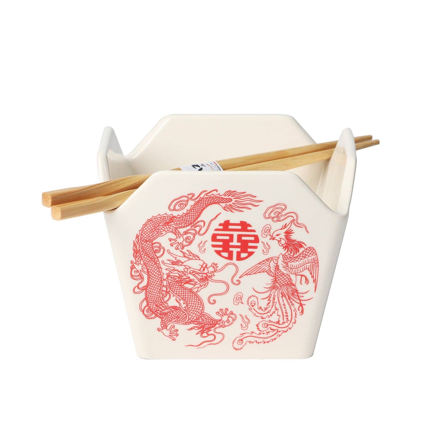 Phoenix Takeout Box Serving Bowl With Chopsticks 16oz