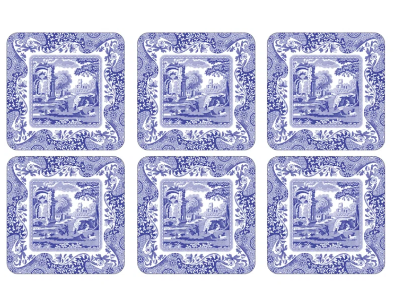 Blue Italian Coasters - Set of 6