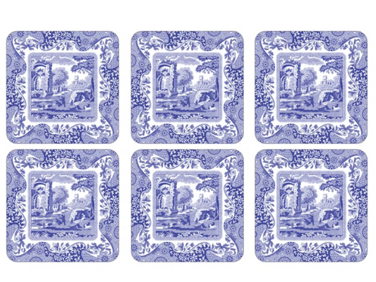 Blue Italian Coasters - Set of 6