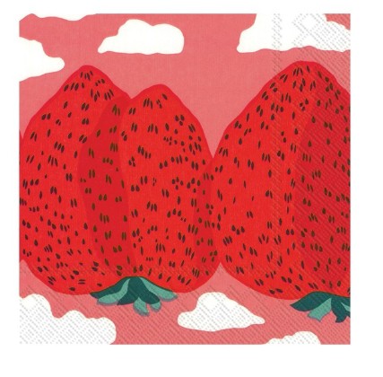 Cocktail Napkin - Marimekko - STRAWBERRY