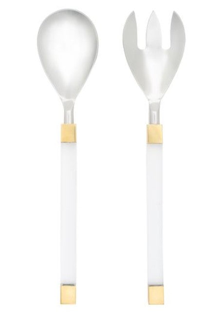 DAVID SHAW - Acrylic and Gold Serving Set - SET OF 2