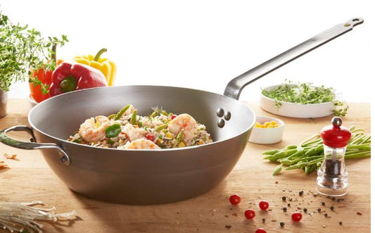 DE BUYER - Carbon Steel Long Handled Pan - 32 cm / 12.5"