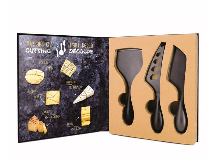 Danesco Cheese Knife Set - Black - 3 pieces