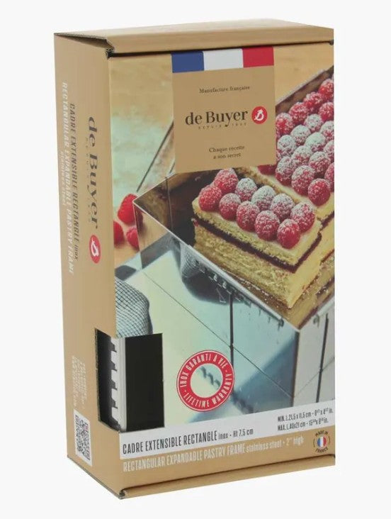 DE BUYER - Rectangular Expandable Pastry Frame  - Stainless Steel