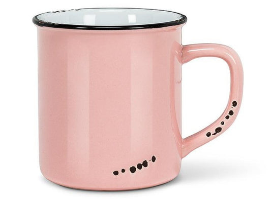 Enamel Look Mug - Pink (14 oz)