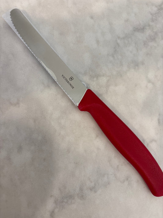 VICTORINOX Utility Knife - 4.5” - Serrated Blade, Rounded Tip