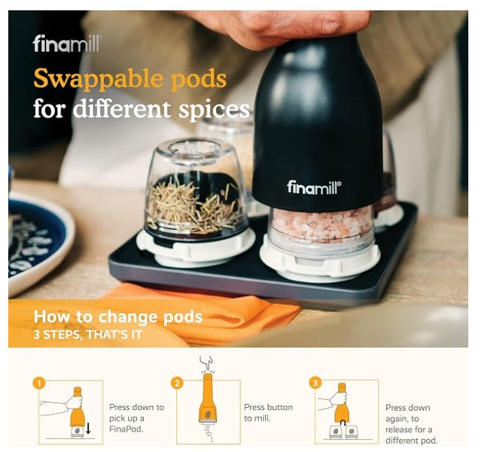 FINAMILL - Rechargeable - Includes TWO PODS