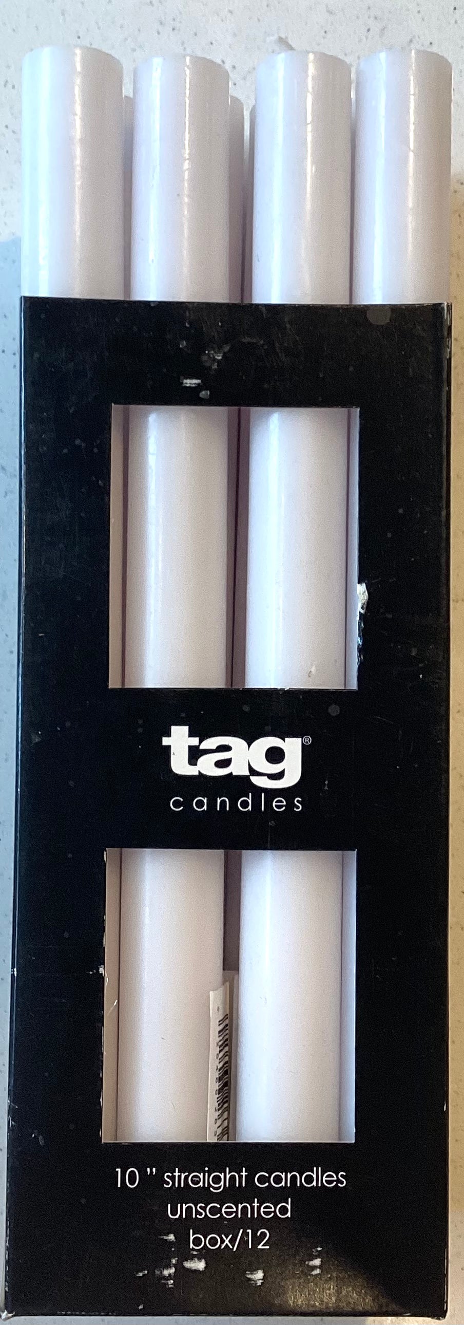 10” Straight Candles - White or Cream
