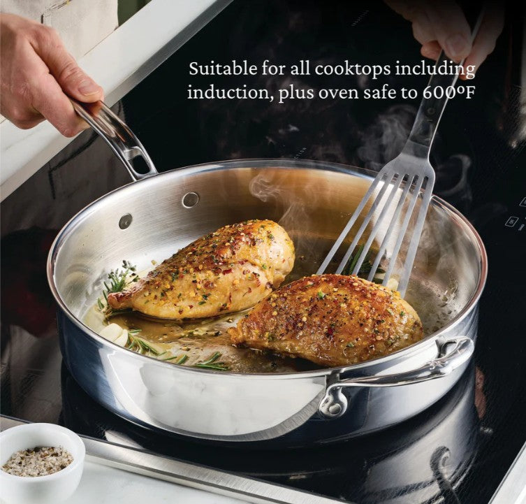 HESTAN ProBond LUXE - 5 Quart Covered Sauté Pan with Helper Handle
