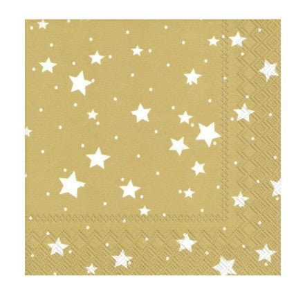 Cocktail Napkin - Stars - Gold