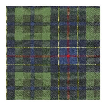 Cocktail Napkin - Tartan - Green