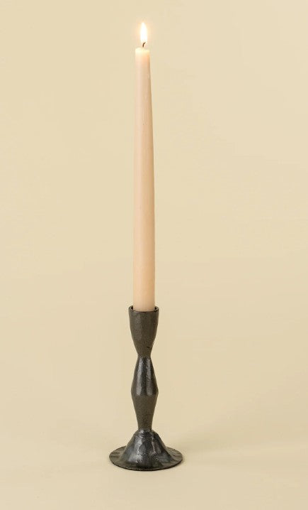 INDABA - Forged Metal Candlestick, Gunmetal - LARGE
