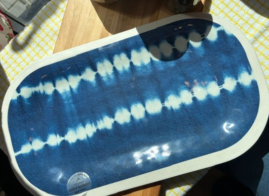 BAMBOO FIBER - Serving Platter - Melamine - Indigo Batik