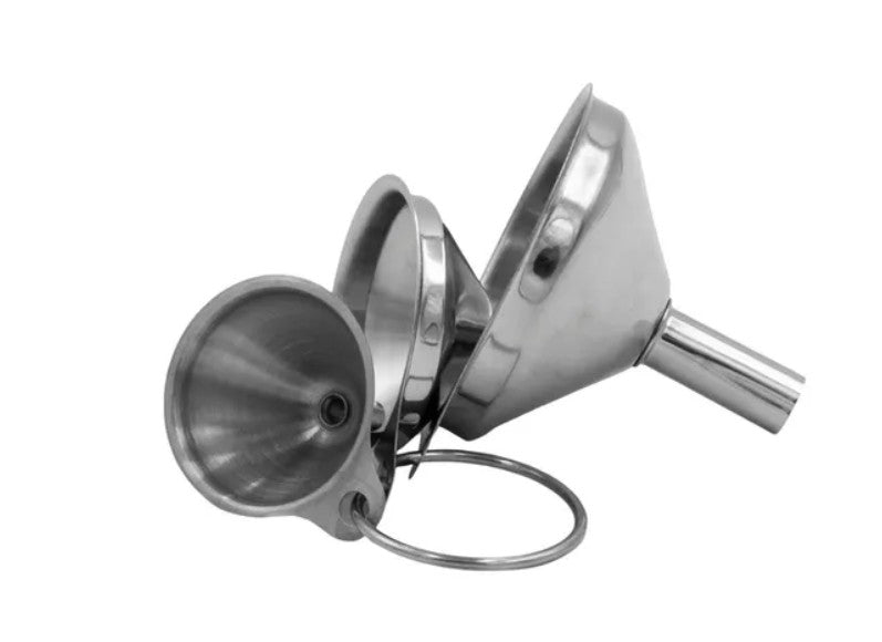 KITCHEN BASICS - Stainless Steel Funnels - SET OF THREE