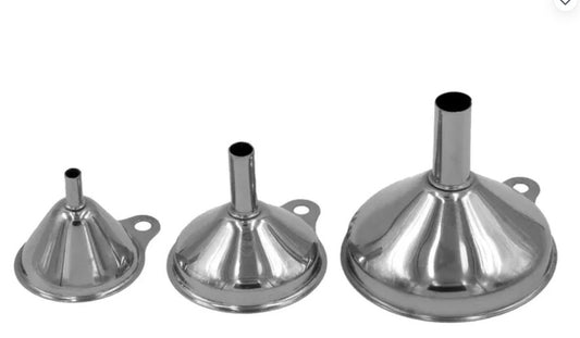 KITCHEN BASICS - Stainless Steel Funnels - SET OF THREE