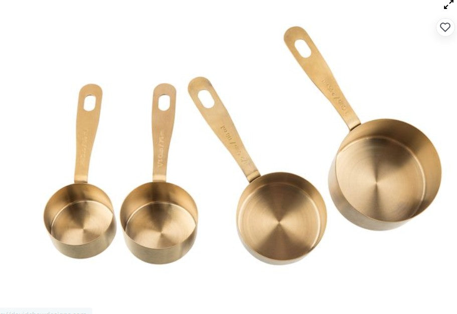 KITCHEN PANTRY - Gold Measuring Cups - SET of 4 – Saffron + Salt