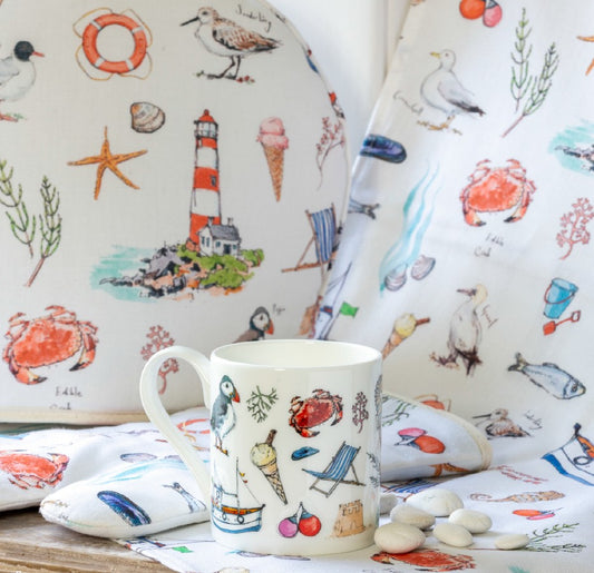 Samuel Lamont Tea Towel - Seaside Puffins