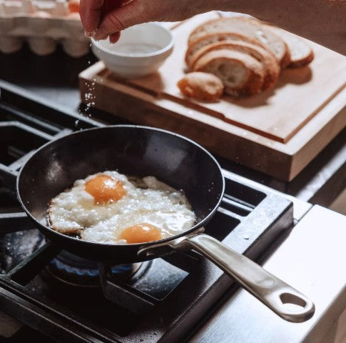 MADE IN - Blue Carbon Steel - PRESEASONED - 8" Frying Pan
