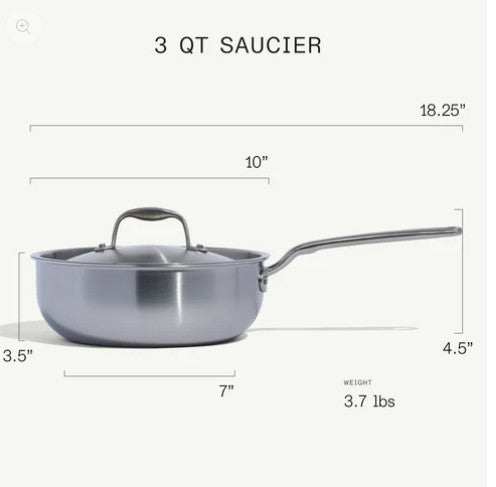 MADE IN - Stainless Steel Saucier - 3.5 QT with LID