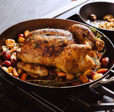 MADE IN - Blue Carbon Steel - PRESEASONED - 12" Frying Pan