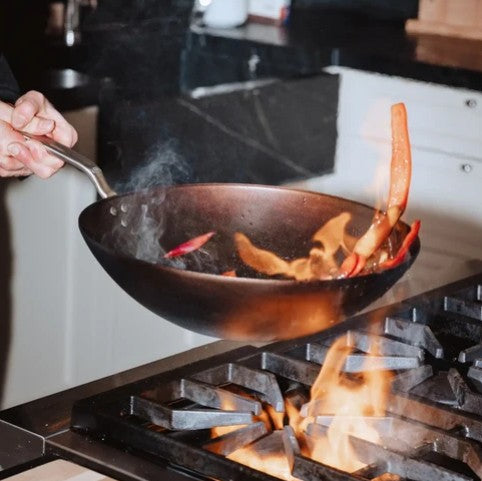 MADE IN - Blue Carbon Steel - PRESEASONED - 12" Wok
