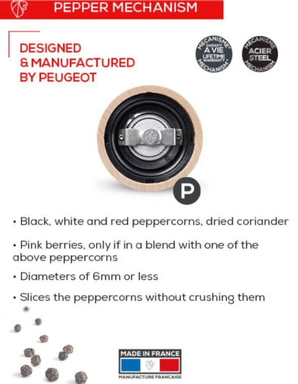 Peugeot Paris U Select Pepper Mill - 22 cm - BLACK SATIN