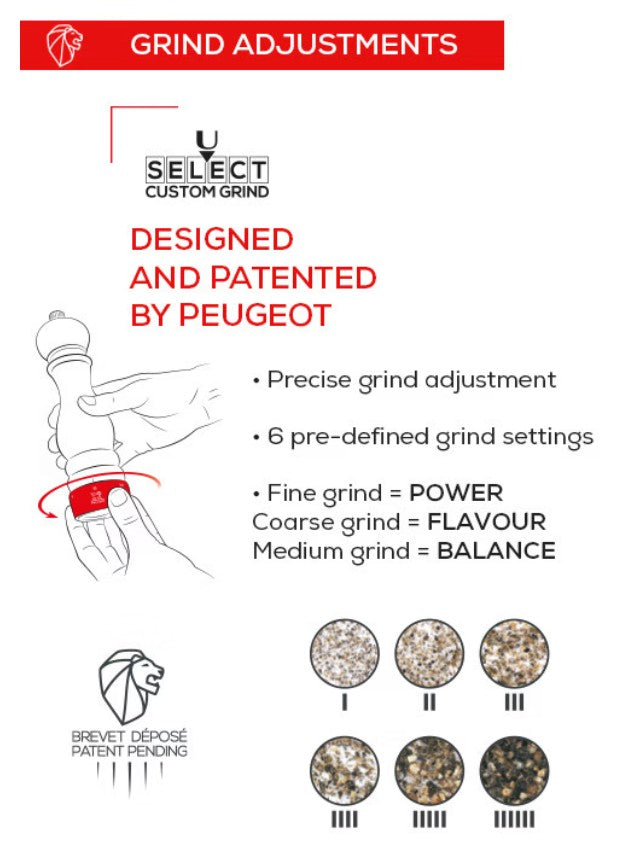 Peugeot Paris U Select Pepper Mill - 22 cm - BLACK SATIN