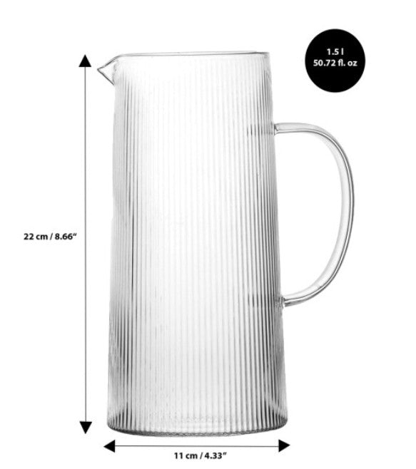 Ribbed Crystal Pitcher