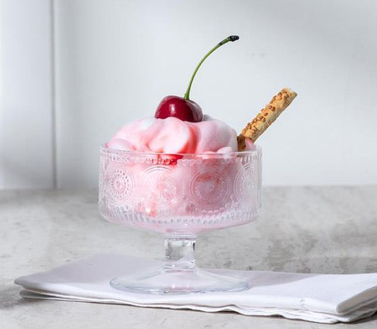 Small Pedestal Bowl - Circle Embossed - 3.5 inch