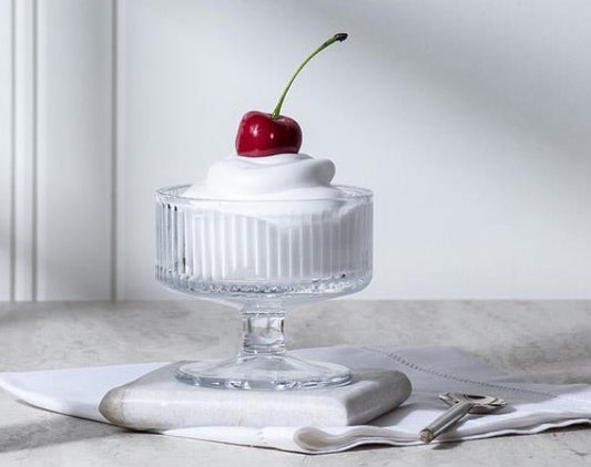 Small Pedestal Bowl - Tight Optic - 3.5 inch