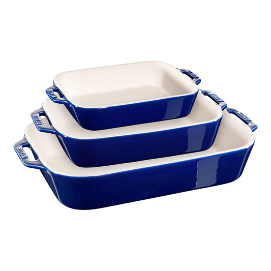 STAUB Baking Dishes - SET OF 3 - BLUE
