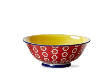 Ramen Noodle Bowl - Flower Dot - RED