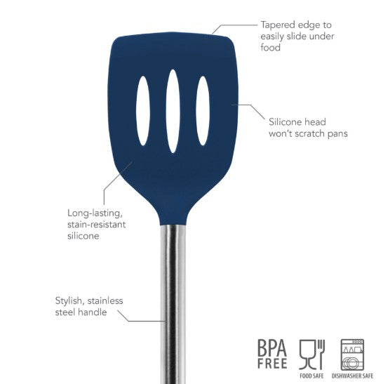 Tovolo Slotted Silicone Turner - Indigo
