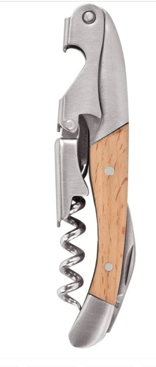 True Brands - Double Hinged Corkscrew - Birchwood Handle