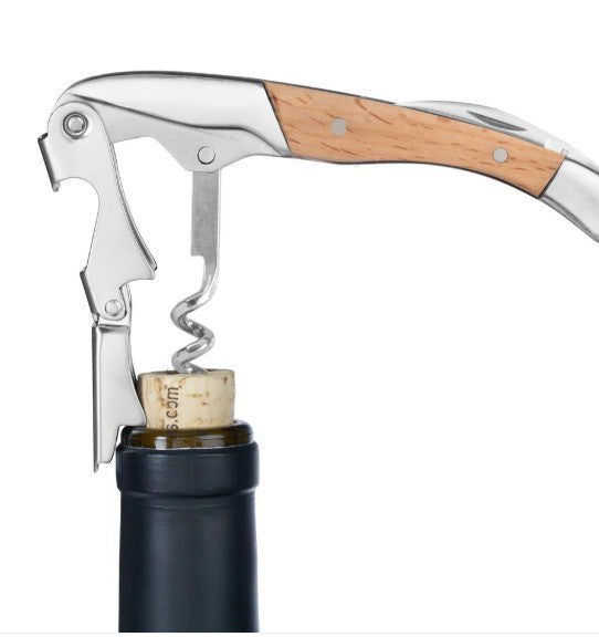 True Brands - Double Hinged Corkscrew - Birchwood Handle