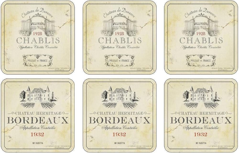 Wine Varietals Coasters - Set of 6