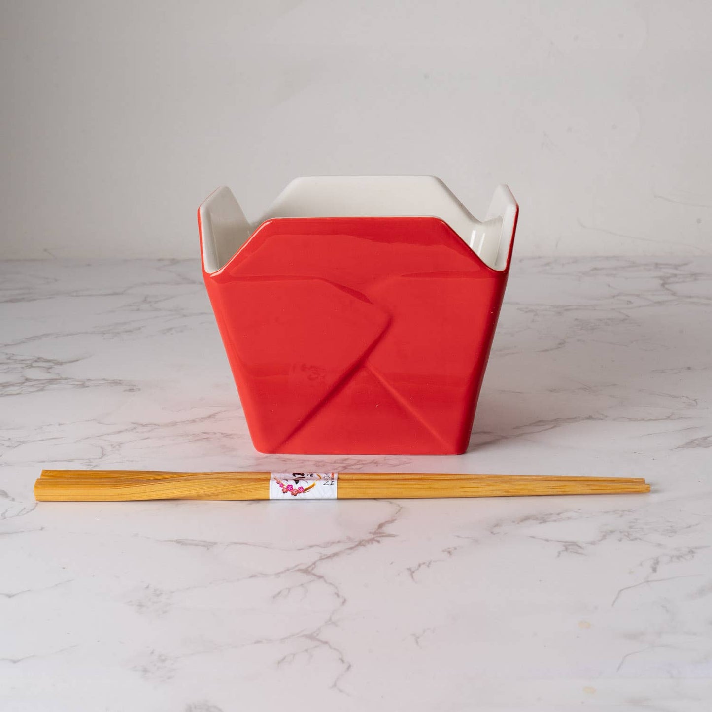 Takeout Box Serving Bowl With Chopsticks Red Dragon - 16oz