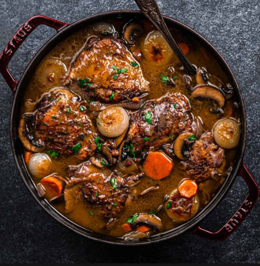 FRENCH CLASSICS - Coq au Vin + Eclairs - Hands-On Class - Thursday April 2nd, 6 pm to 8.30 pm